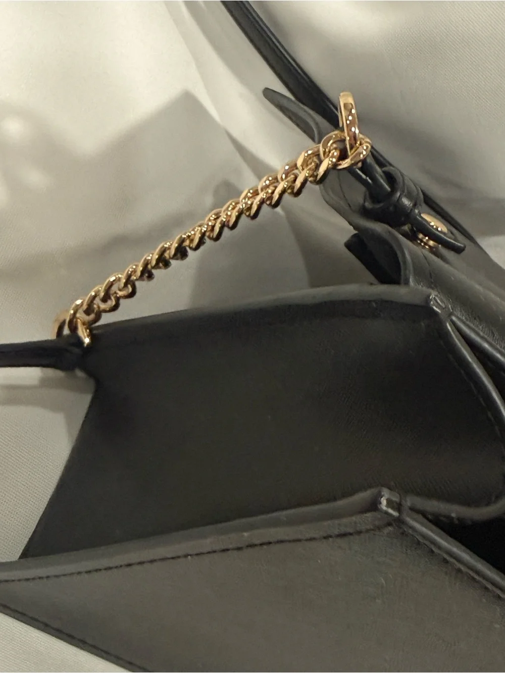 Michael Kors Black Saffiano Top-Handle Satchel with Gold Hardware